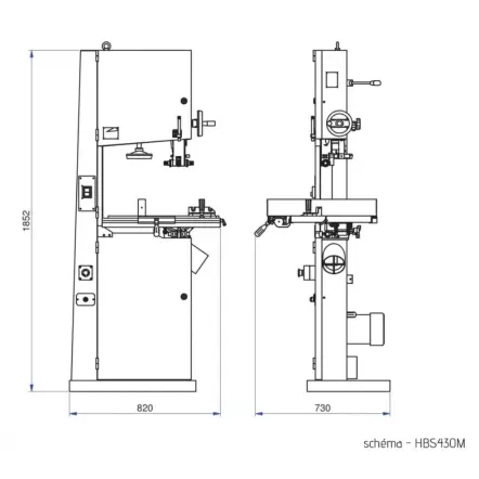 HOLZPROFI MAKER - HBS430M Scie à ruban d'Atelier 3330mm - Hauteur de coupe 300mm 1500W 230V