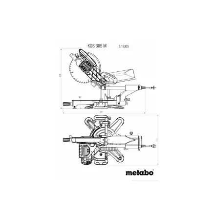 METABO - KS 305 M Scie à onglet 2000W - Prof. coupe 102 mm Lame 305 x 30 mm