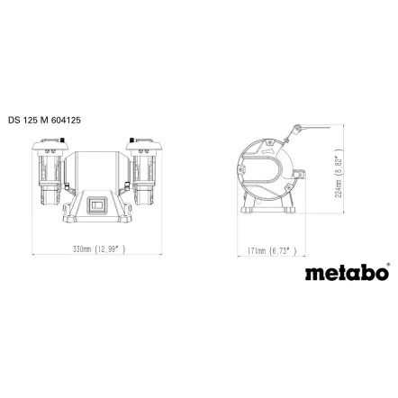 METABO - DS 125 M Touret à meuler - 200W Meules corindon 125x20x20mm